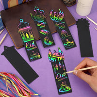 AUGSUN fall rainbow scratch art bookmarks with pumpkin and leaf designs - view 31