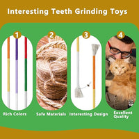 3pcs Safe Cat Rope Toy,Teeth Clean Toy for Cat, Cat Chew Toys for Indoor Cat,Kitten Interactive Toys