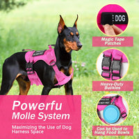 No Pull Tactical Dog Harness Medium Sized Dog, Service Dog Vest - Small(Chest:23.5-32.6",Neck:15-18") / Pink - image 3