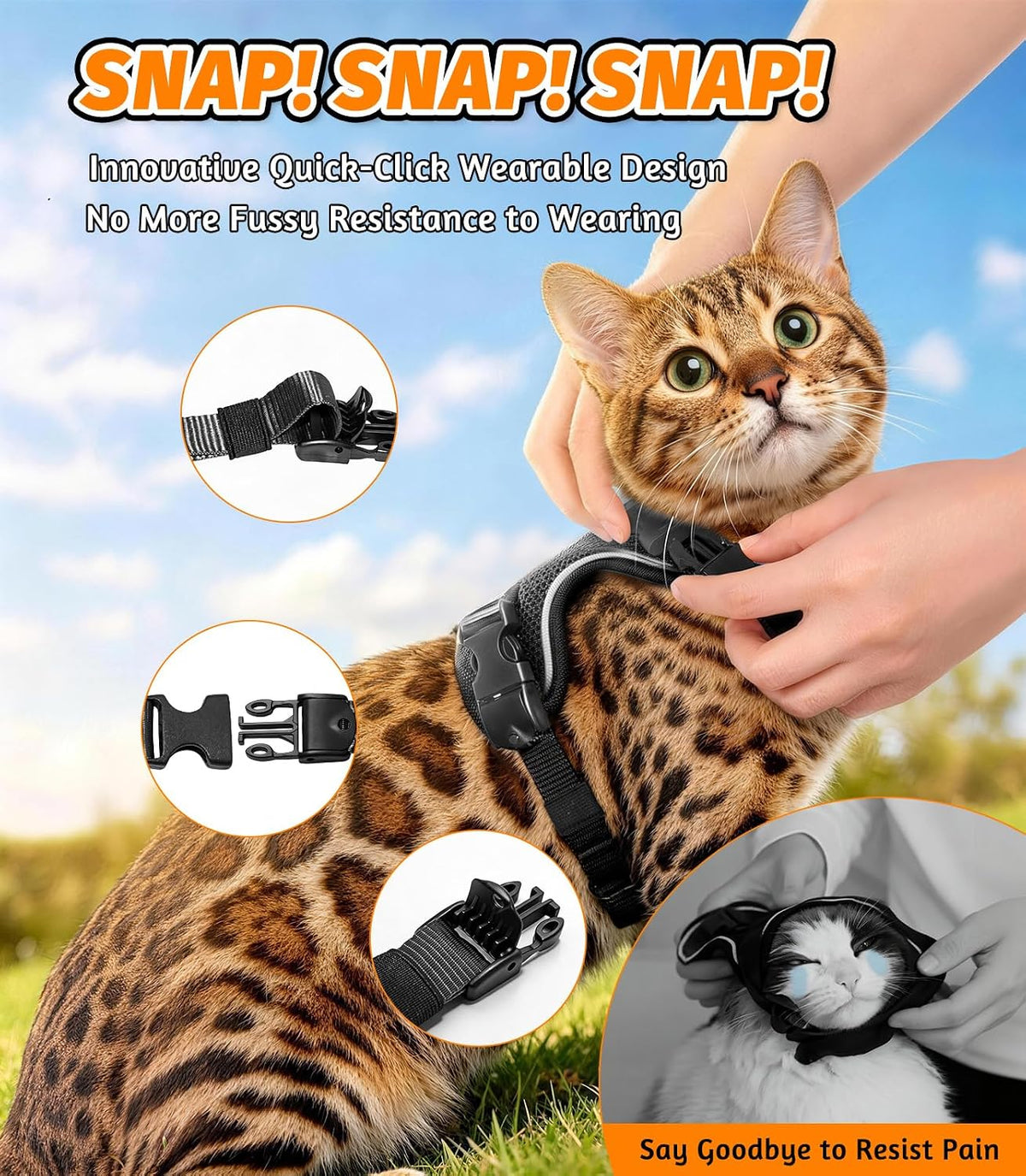 Cat Harness and Leash for Walking - Black / XS (4-6lb) - image 4