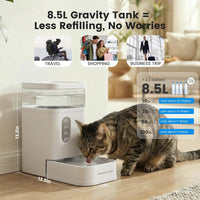 2.2 Gallon Automatic Dog Water Dispenser with Stainless Steel Bowl – Essentials for Dogs - White / 2.2 Gallon - image 2