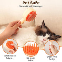 Steam Cat Brush, 6-in-1 Dog Brush Spritz Defur Comb, Steamy Skin Friendly Deshedding Grooming Tool, Suitable for Shedding & Haired Pets, Pet Supplies Accessories,Yellow