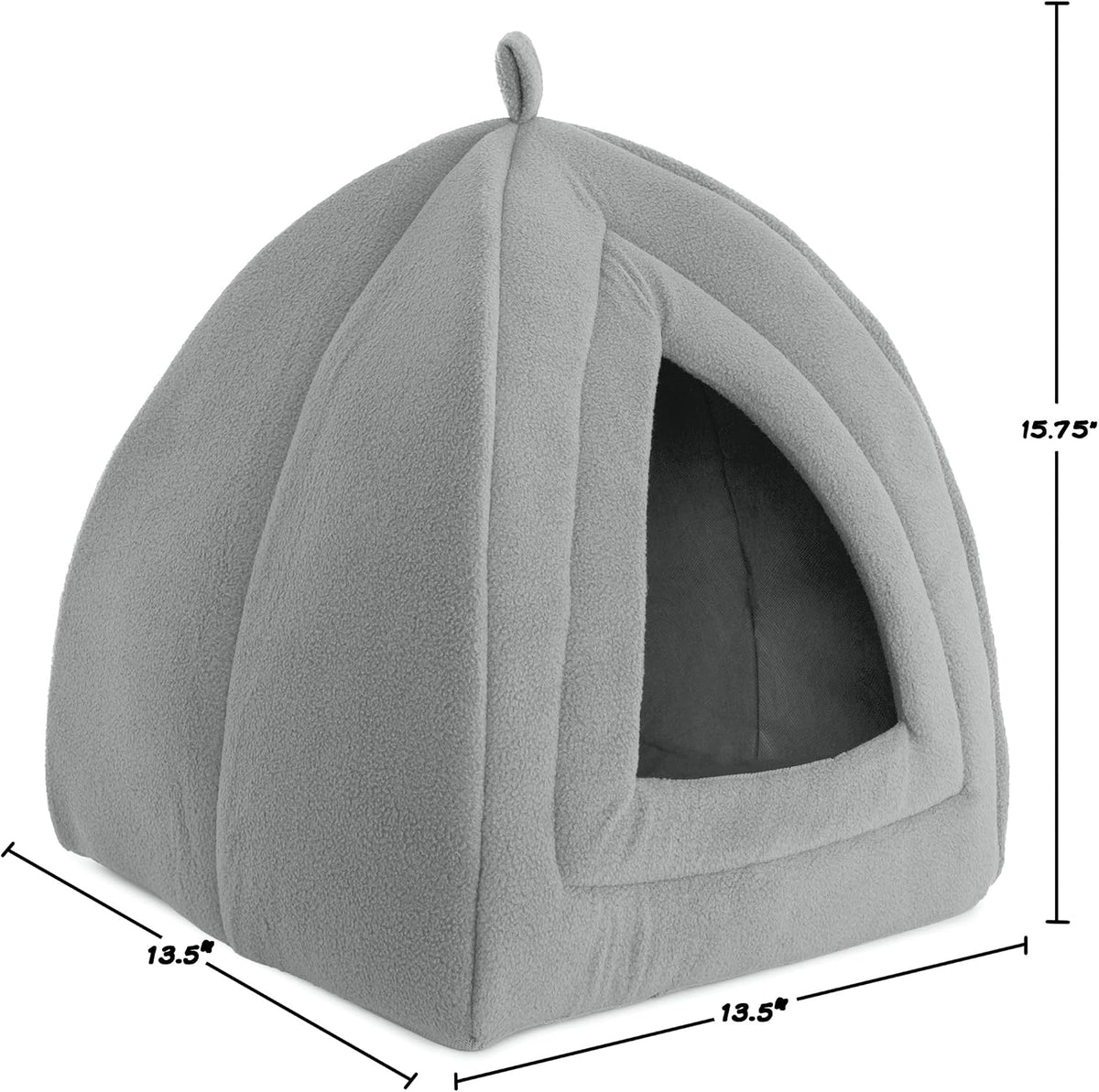 PETMAKER Cat House Indoor Bed with Removable Foam Cushion - Gray / (L) 13” x (W) 13” x (H) 15.75” (Pack of 2) - image 2