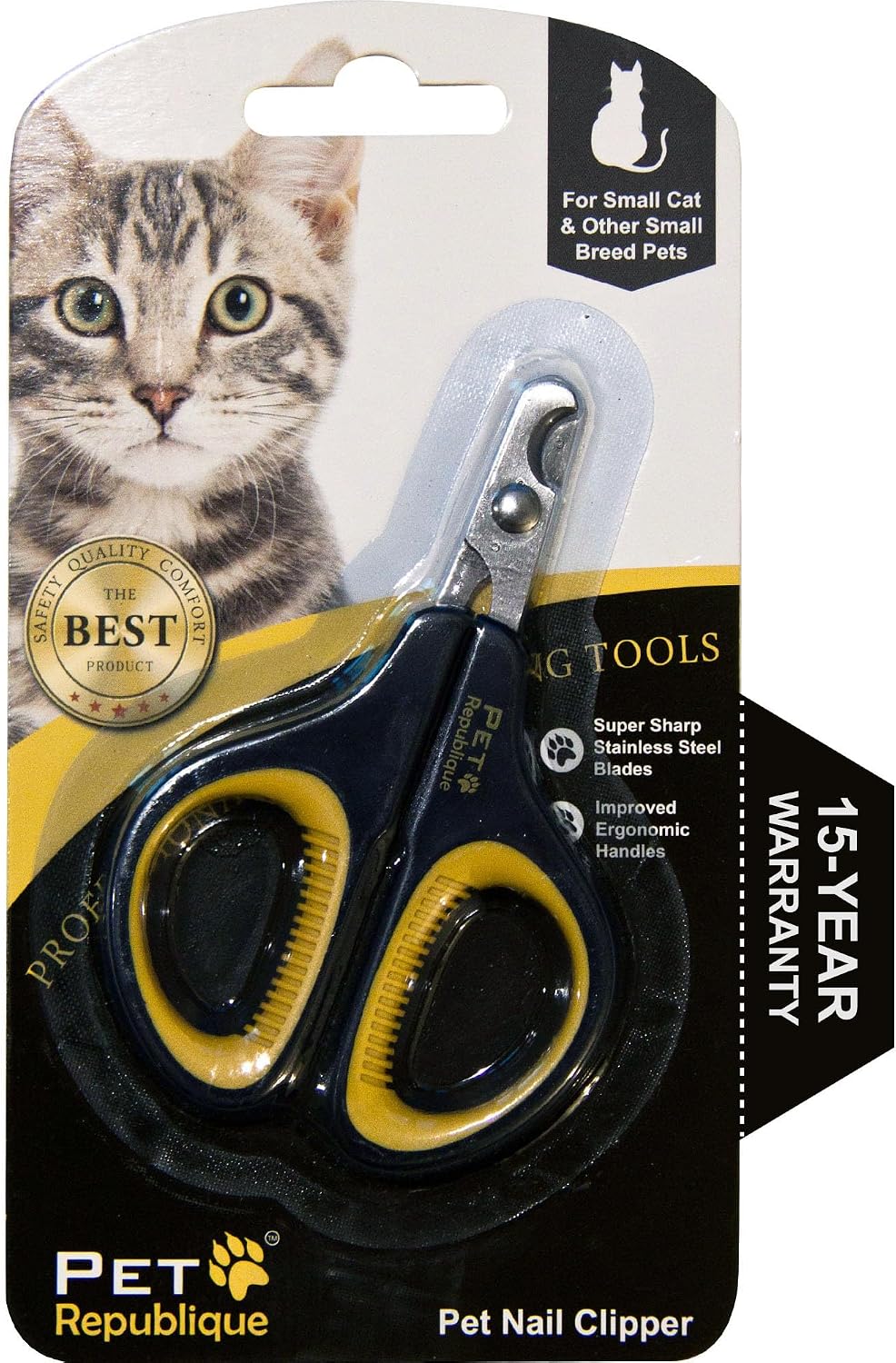 Cat Nail Clippers by Pet Republique - Black & Yellow