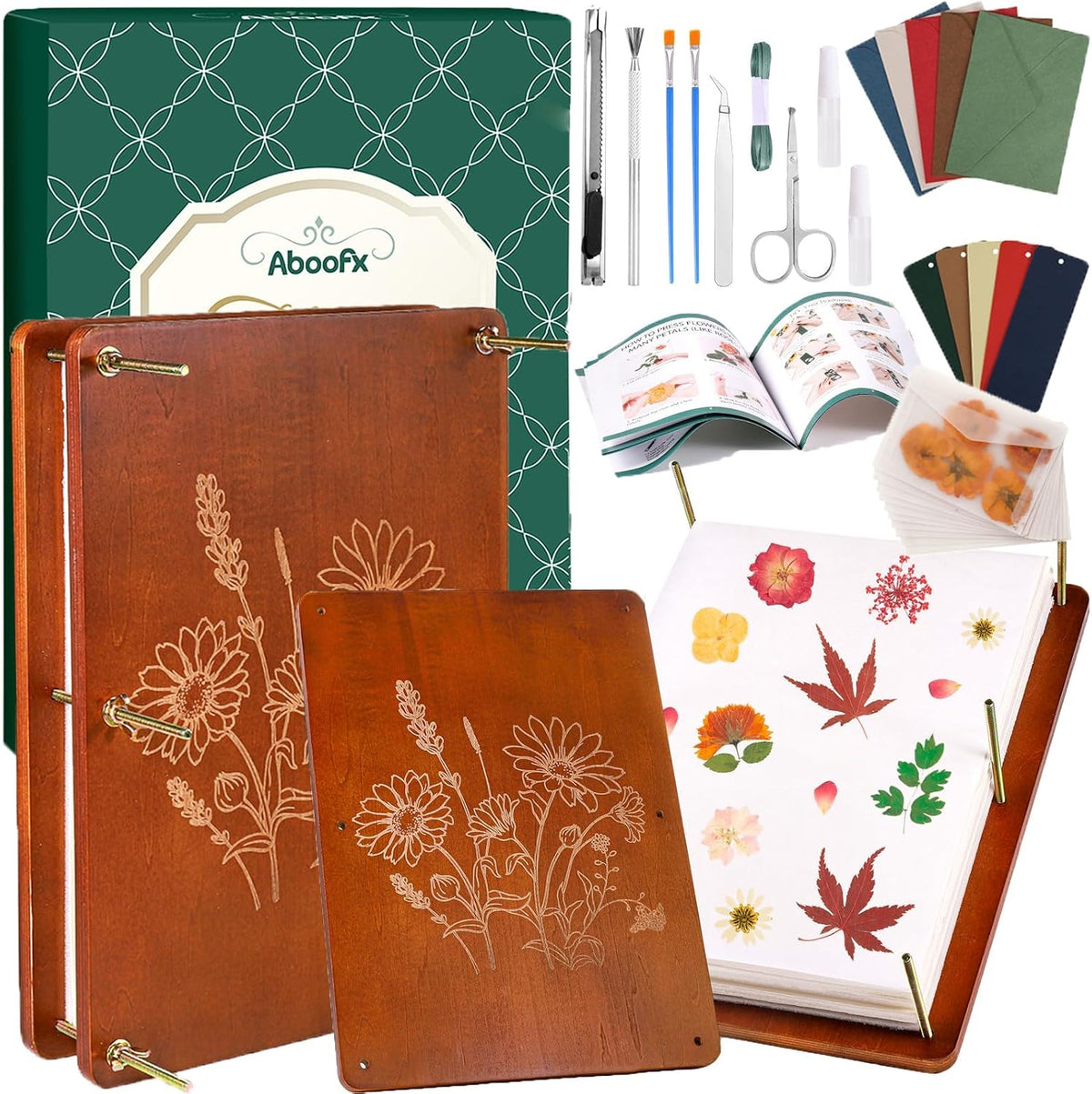 Aboofx Wooden Flower Pressing Kit - 15.7" x 11.8" 6 Layers