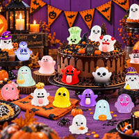 44Pcs Halloween Mini Ghost Figurines 44 Styles Luminous Resin - 44pcs-luminous Ghosts - image 2