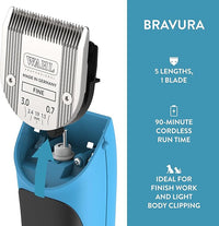 WAHL Professional Animal Bravura Lithium Ion Clipper - Pet, Dog, Cat, and Horse Corded/Cordless Clipper Kit, Turquoise (41870-0438)
