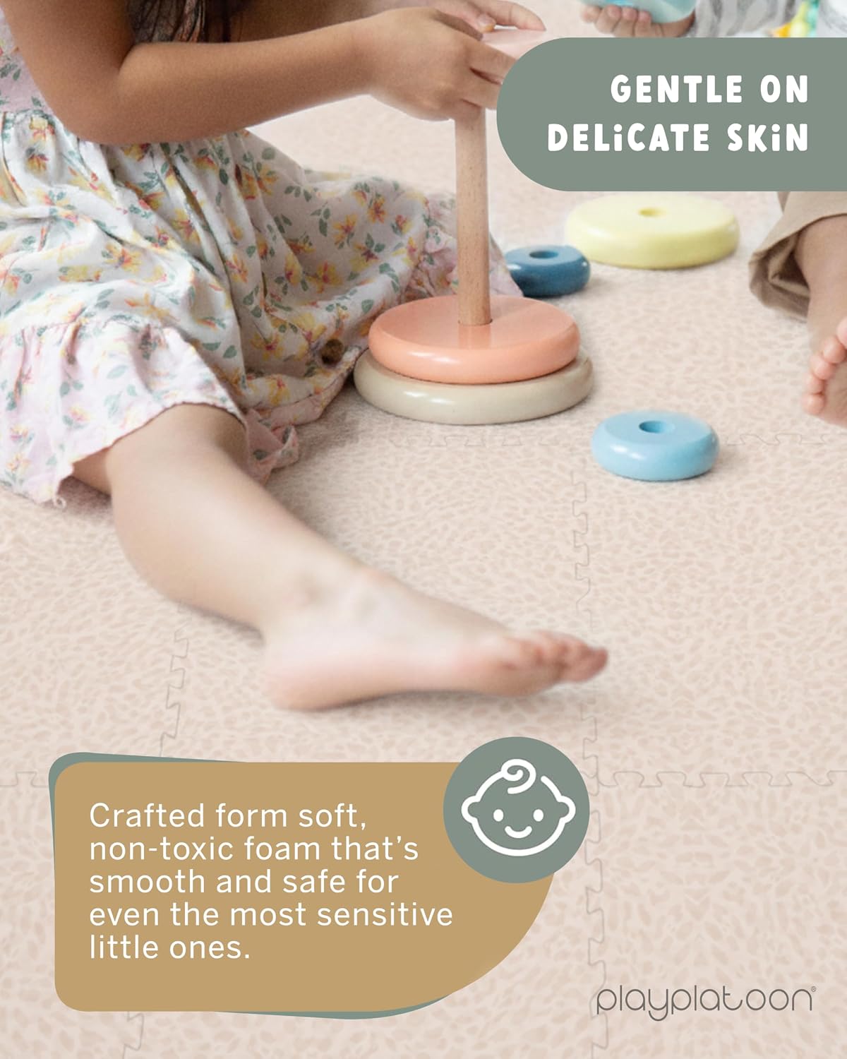 Play Platoon Kids Play Mat, 9 Tile 72x72 Inch - 96"L x 96"W x 0.6"Th / Savanna - image 4