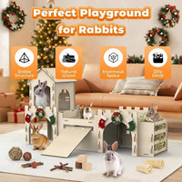 Large Bunny House and Hideouts - Extra Large-4 House with Hay Feeder - image 4