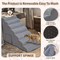 Dog Stairs & Steps for High Beds 30-36 inches High Tall, LitaiL 33inch 7 Steps Pet Stairs/Steps for High Beds Small Large Dogs, Non-Slip Dog Ramps/Ladder for Old Dogs/Cats