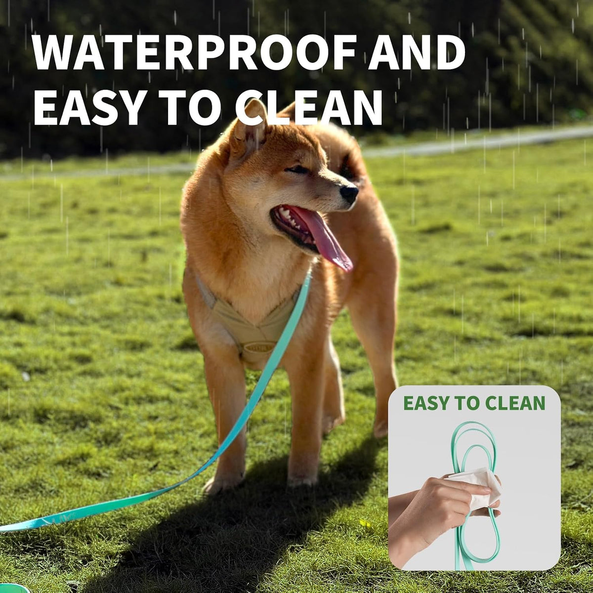 Dog Training Long Leash Waterproof Long Line Heavy Duty Outdoor - 20FT / Mint green - image 4