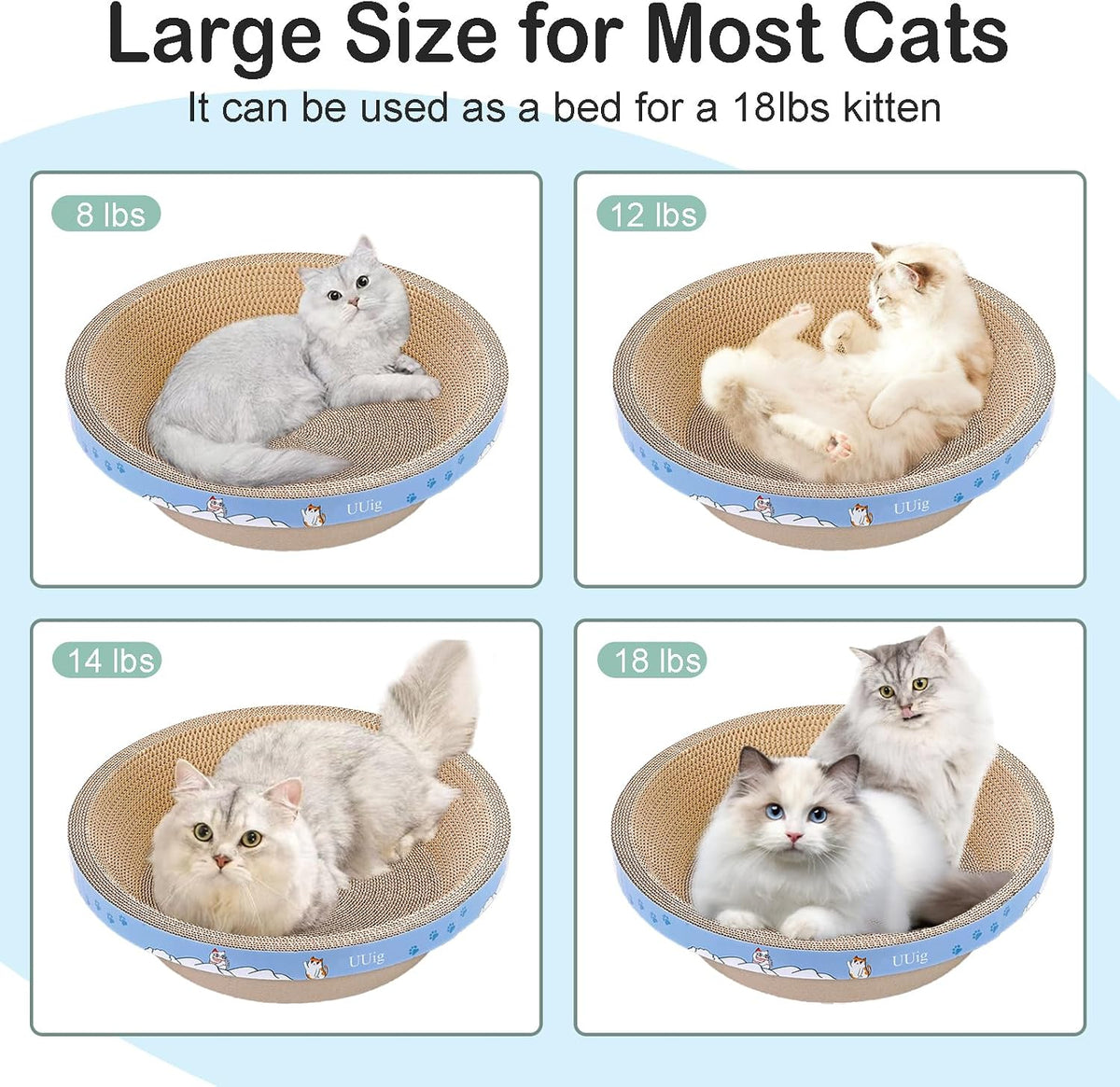 Cat Scratcher Bed 23.6x14.9” Extra Large Cardboard Cat Scratching Bed – Essentials for Cats - 1PC-17.7 x 17.7 x 3.9 inches - image 4