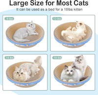 Cat Scratcher, 17.7x17.7 inches Cardboard Cat Scratchers for Indoor Cats, Large Cat Scratching Board, Round Bowl Cat Scratch Pad Bed with Catnip