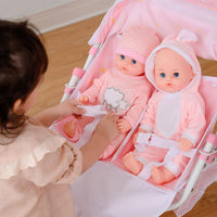 Olivia's Little World Doll Jogging-Style Stroller with Canopy - Light Pink Twin Jogging - image 2