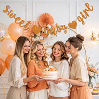BEISHIDA Pre-Strung Glitter Champagne Girl Baby Banner Baby Shower - Orange - image 4