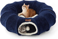 Cat Tunnel Bed for Indoor Cats - Navy Blue / Standard