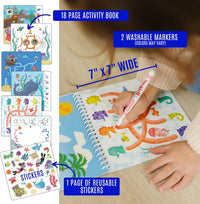 Totebook kids travel activity kit with tethered dry erase markers and ocean theme activity book - view 12