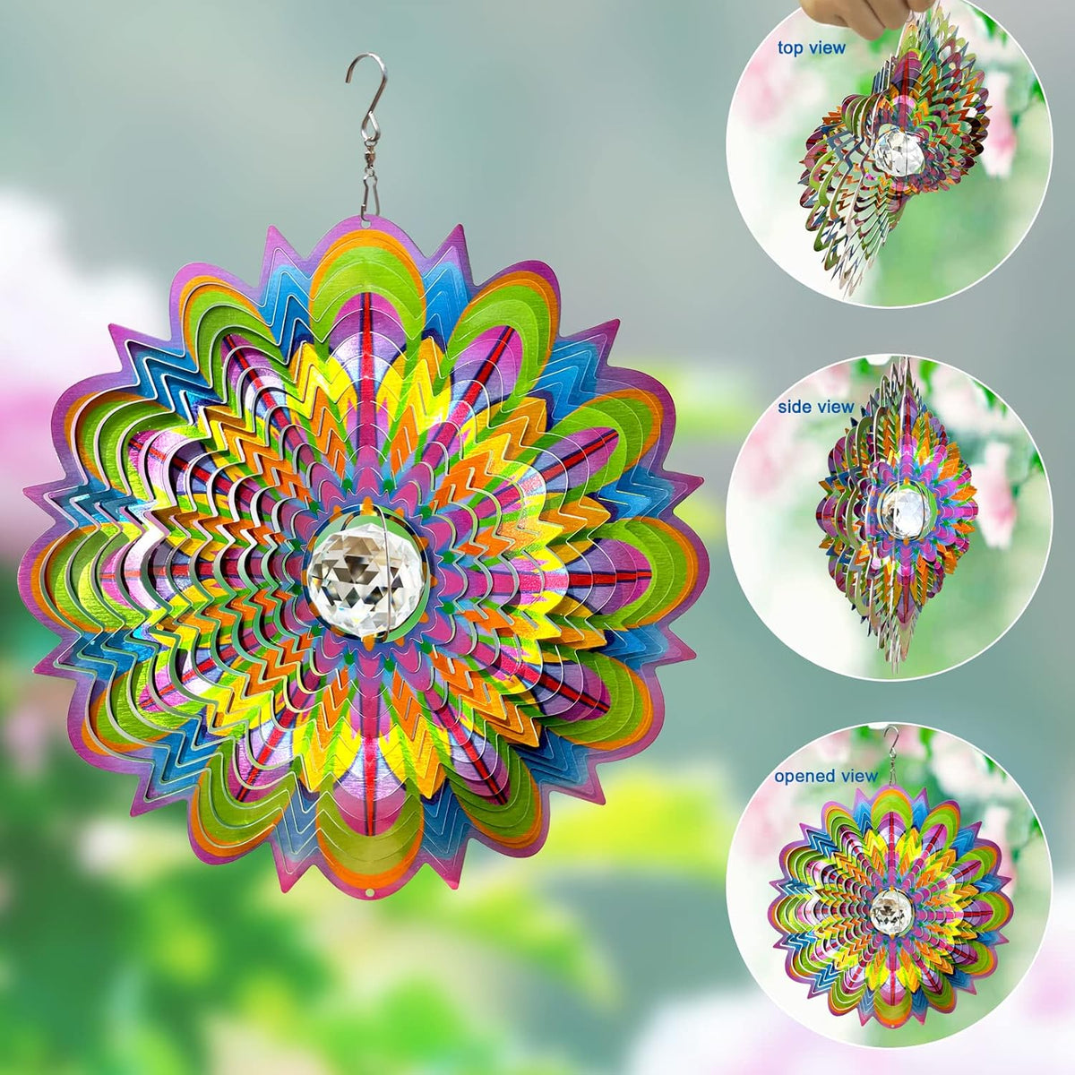 FONMY Wind Spinner Mandala Starry Sky 12 inch 3D Stainless Steel - 12inch / Mgb05 - image 3