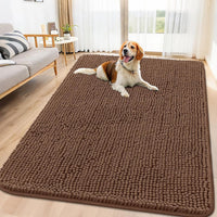 Smiry Dog Door Mat for Muddy Paws 30x20 - Classic Solid / Mocha / 70"X32"