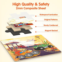 SYNARRY magnetic dinosaur puzzle book with three colorful dinosaur scenes - view 31