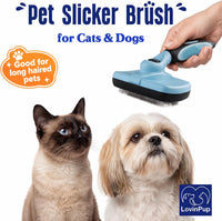 Pet Mat Remover, Professional Dematting Comb for Dogs and Cats - Slicker Brush (Blue/Black) - image 2