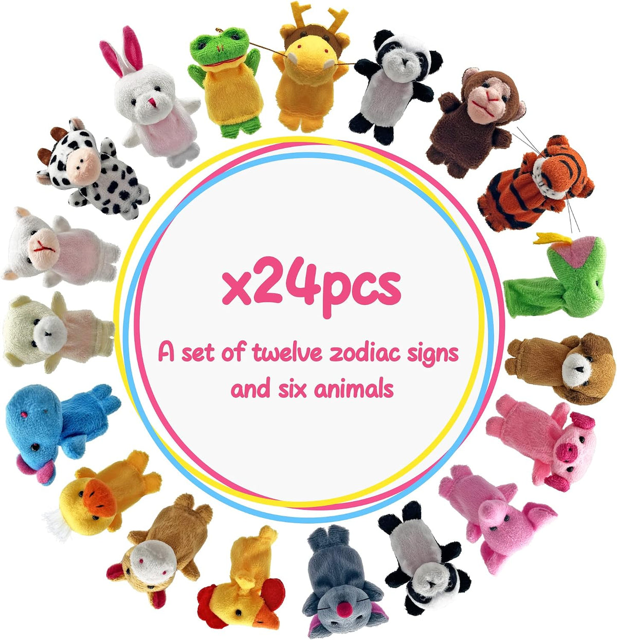 XIPEGPA set of 24 plush animal finger puppets for storytelling - view 3