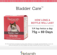 Herbsmith Bladder Care- Bladder Support for Cats- Urinary Tract Cat Supplement – Maintains Kidney Health for Cats– 75g
