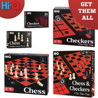 HI-Q Checkers & Tic-Tac-Toe Board Game Set - Checkers +Tic, Toc, Toe / 3-Pack - image 4
