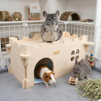Castle Chinchilla House, Guinea Pig Hideout – Essentials for Small Pets - Large Assembly Style - image 2