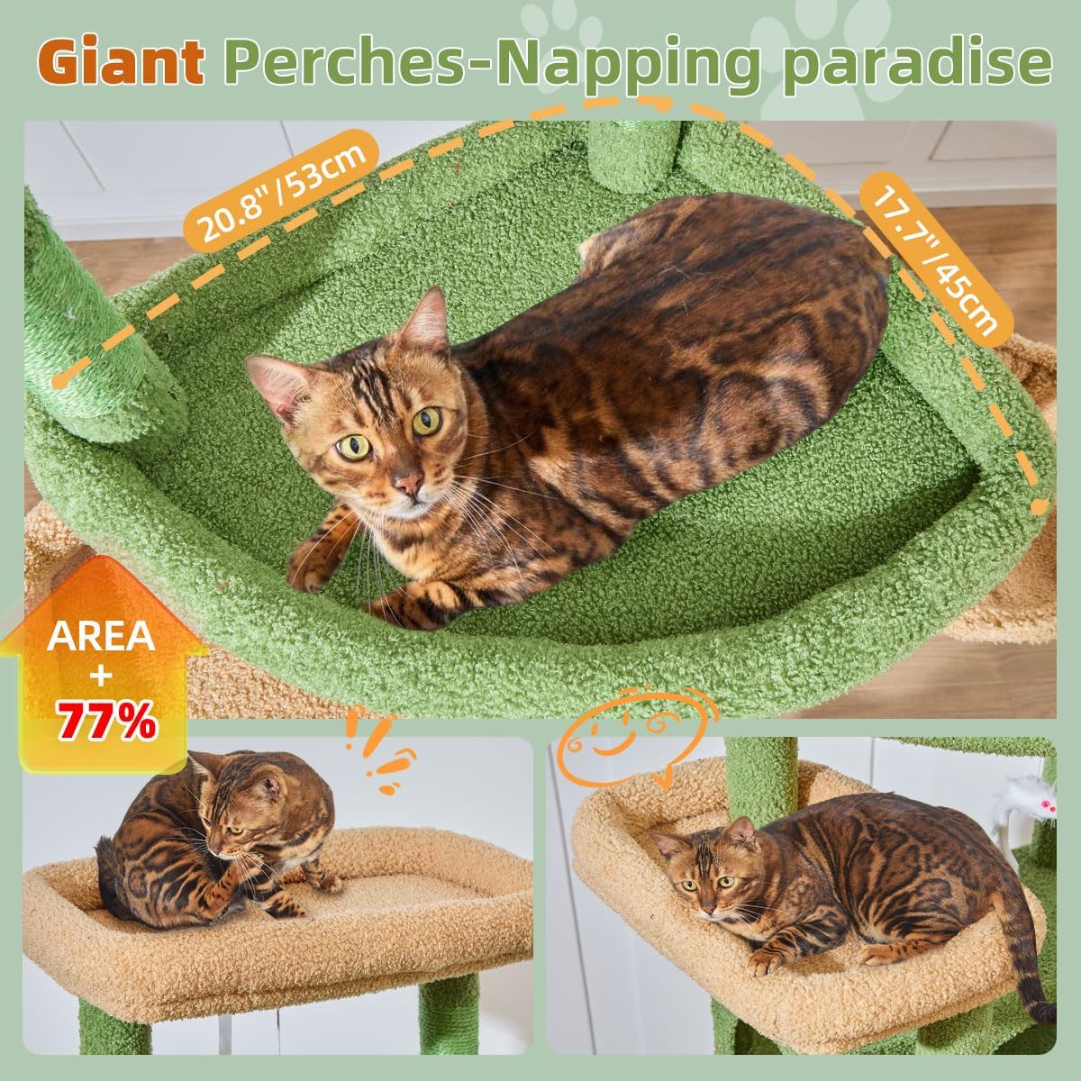 Taoqimiao Heavy-Duty Cat Tree - Cactus - image 3