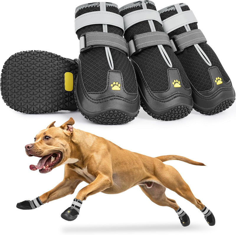 Dog Shoes for Large Medium Dogs - Black / Size5: 2.4" x 2.8" (W*L)