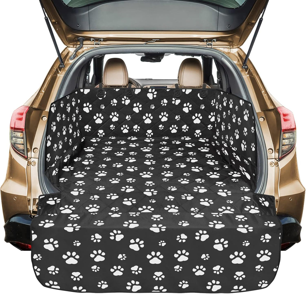 SUV Cargo Liner for Dogs - Trunk Cover with Side Walls for Compact SUV – Essentials for Dogs - Dog Bone / Large (With Flaps) 93"