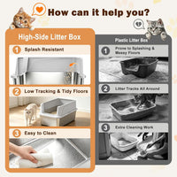 AIPERRO Stainless Steel Litter Box with Lid - Light Gray / Small - image 3