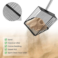 Chicken Poop Scooper for Sand 10 Inch, Chicken Coop Scoop Large Metal with Adjustable Handle, Multifunctional Coop Scoop Rake Set Sifting Shovel, Heavy Duty Pooper Shovel Tool Accessories