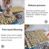 Hamiledyi Rabbit Grass Bed 2PCS Guinea Pig Hay Mat Bunny Natural Straw Woven Bed Rabbit Handmade Bedding Sleeping Grinding Nesting and Chewing Toy for Rabbit Guinea Pig Chinchilla Hedgehog Hamster