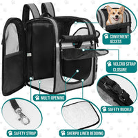 PetAmi Dog Backpack Carrier, 4-Way Entry Ventilated - Heather Grey - image 4