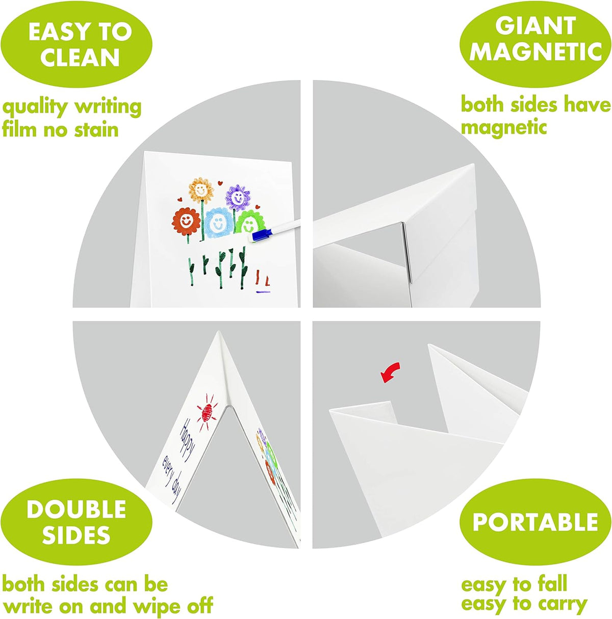 Magnetic Tabletop Desktop Easel &Whiteboard with Bonus 8X Dry Erase - image 2