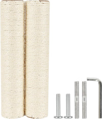 7.4cm 2.91in Diameter Cat Tree Scratching Post Replacement Sisal Pole - 13.78in/35cm / M8*2posts