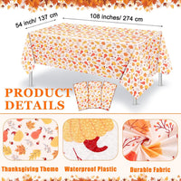 Newwiee 3 pack Halloween plastic tablecloths with candy corn print, 108 x 54 inches - view 20