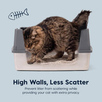 IRIS USA High Sided Cat Litter Box, Scatter Shield - Large / Stainless Steel - image 3