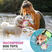 QDAN Dog Soccer Ball Toy with Strap - A-Colorful Pink / Small Size 1 - image 4