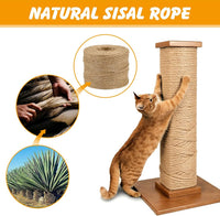 Natural Sisal Rope for Cat Scratcher - 1/4 Inch x 328 Feet - image 2