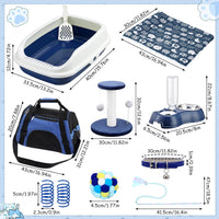 Eccliy 10 Pcs Kitten Starter Kit for Indoor - Classic / Medium / Dark Blue - image 2
