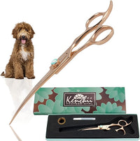 Kenchii Rose Dog Grooming Scissors, 7 Inch Curved Shears, Dog Scissors for Grooming, Ergonomic Design for Comfort and Precision, Heavy Duty, Durable and Sharp
