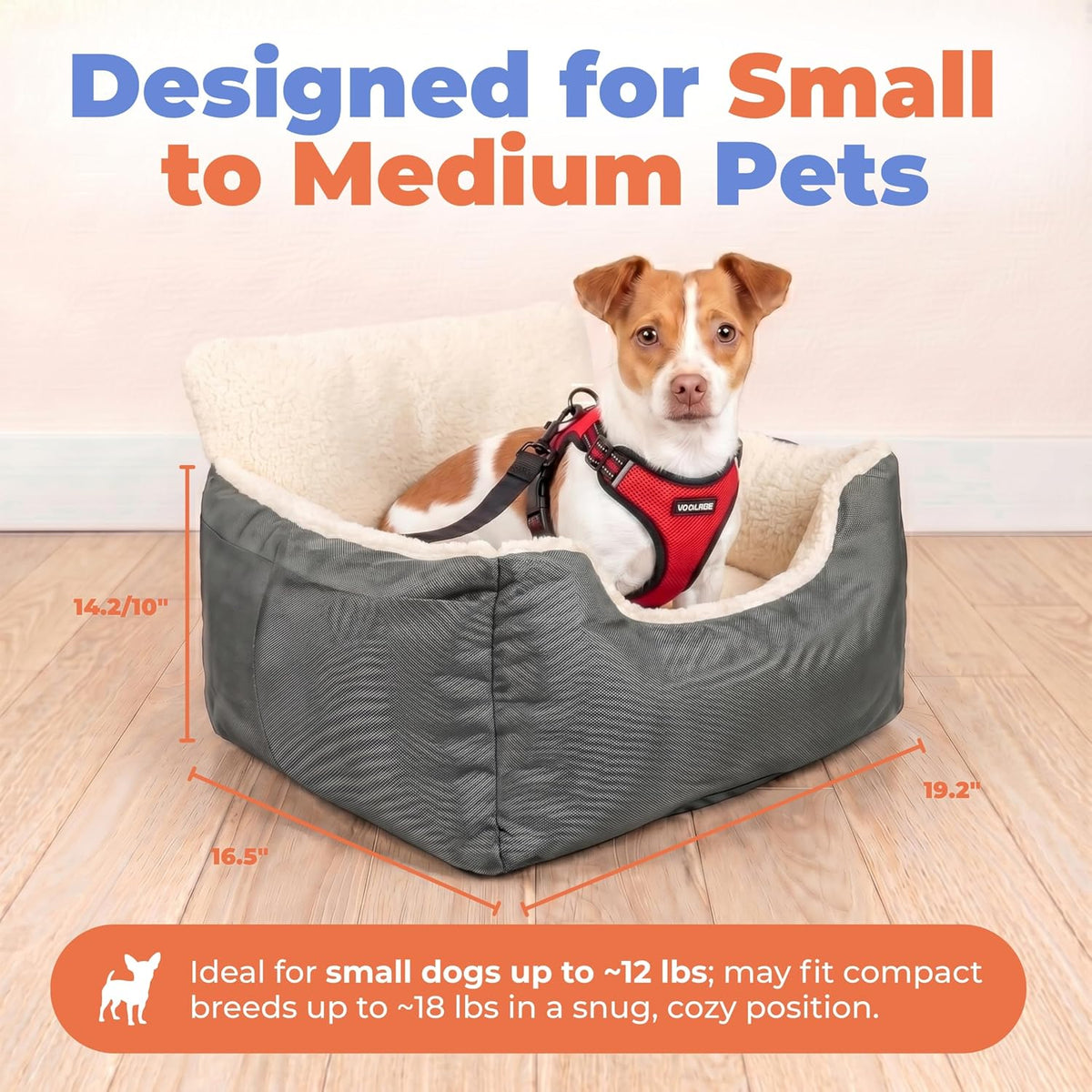 Best Pet Supplies Elevated Dog Car Seat for Small Dogs - Booster (Gray) / 21" x 20" x 14" - image 4