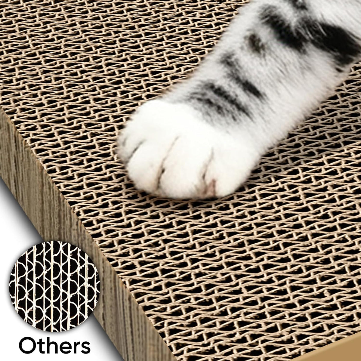 Cat Scratcher, 5 Packs in 1 Cardboard Box Cat Scratching Pad, Large – Essentials for Cats - 6 Packs Refill - image 3