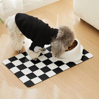 Checkered Dog Feeding Mat - 19"L x 12"W / Black - image 3