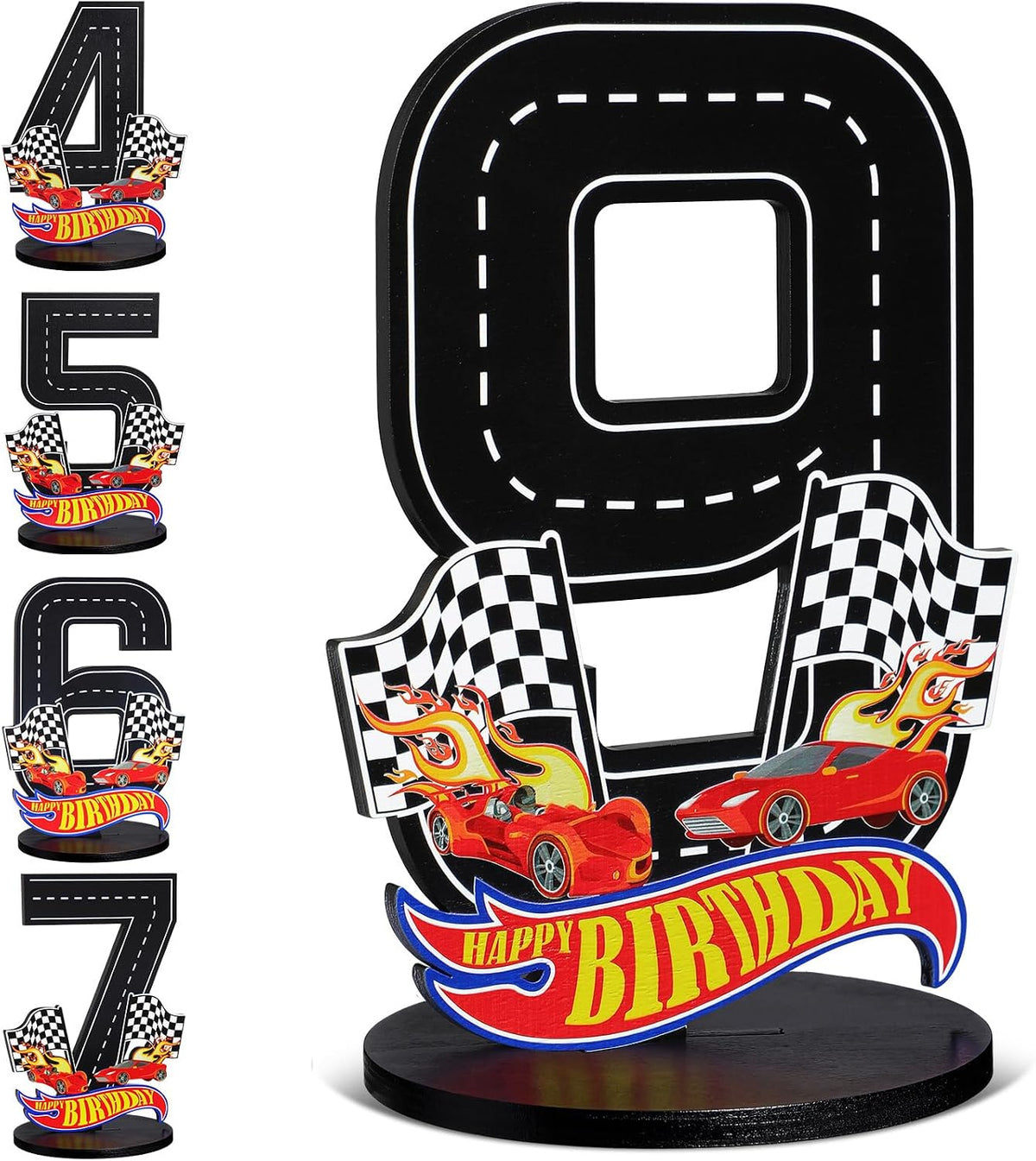 MiniInflat Race Car 5th Birthday Number Sign Centerpiece Race Car - 9th