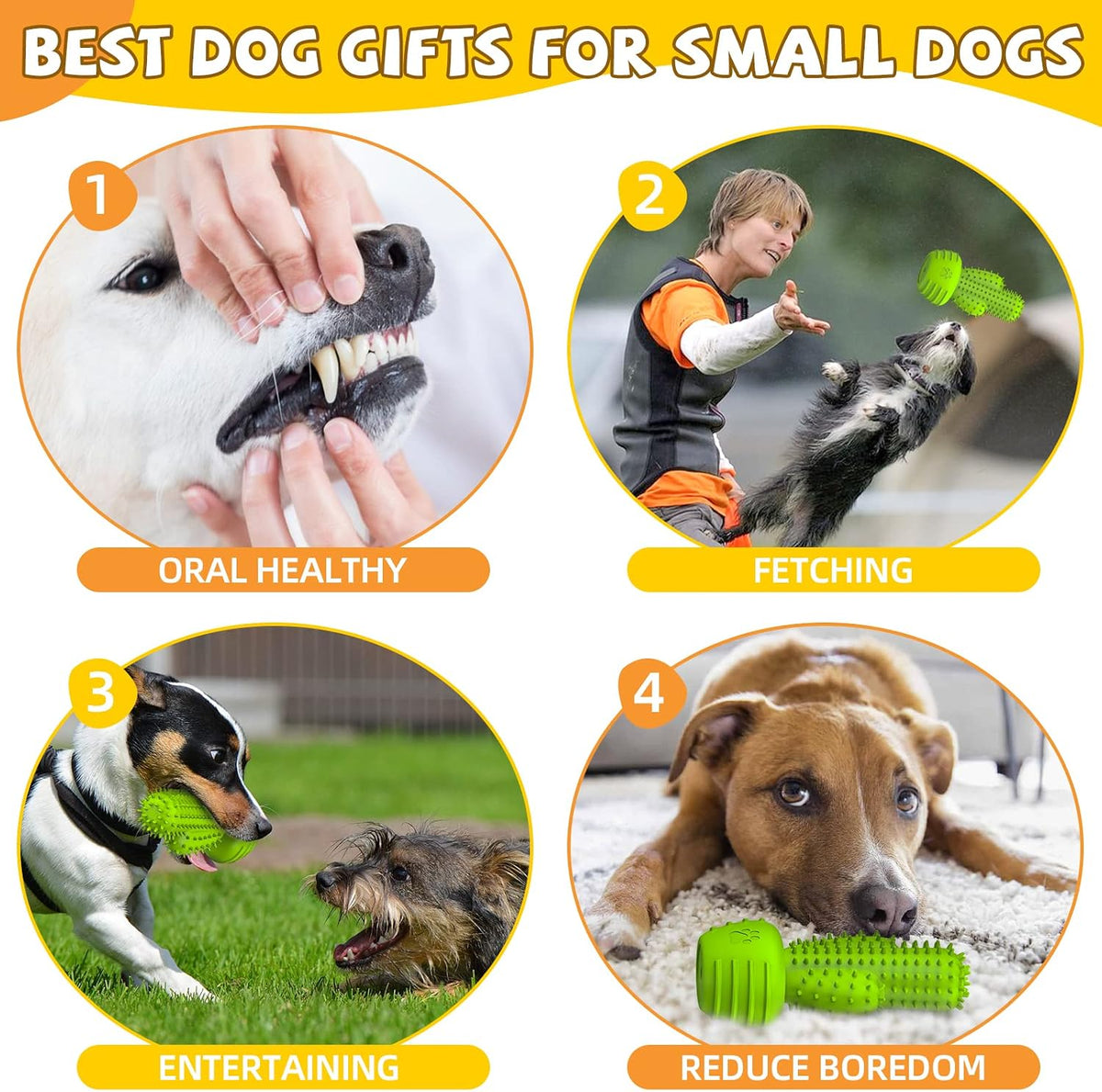 Cactus Dog Chew Toy for Aggressive Chewers - For Small Dog(Up to15lbs) / Grassgreen - image 2