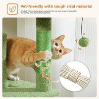 PAWZ Road 70 Inch Cat Tower, Cactus Cat Tree with 2 Cozy Condos, 2 Plush Perch, Large Basket, 2 Scraching Pad & 6 Scraching Posts for Indoor Cats Large Adult